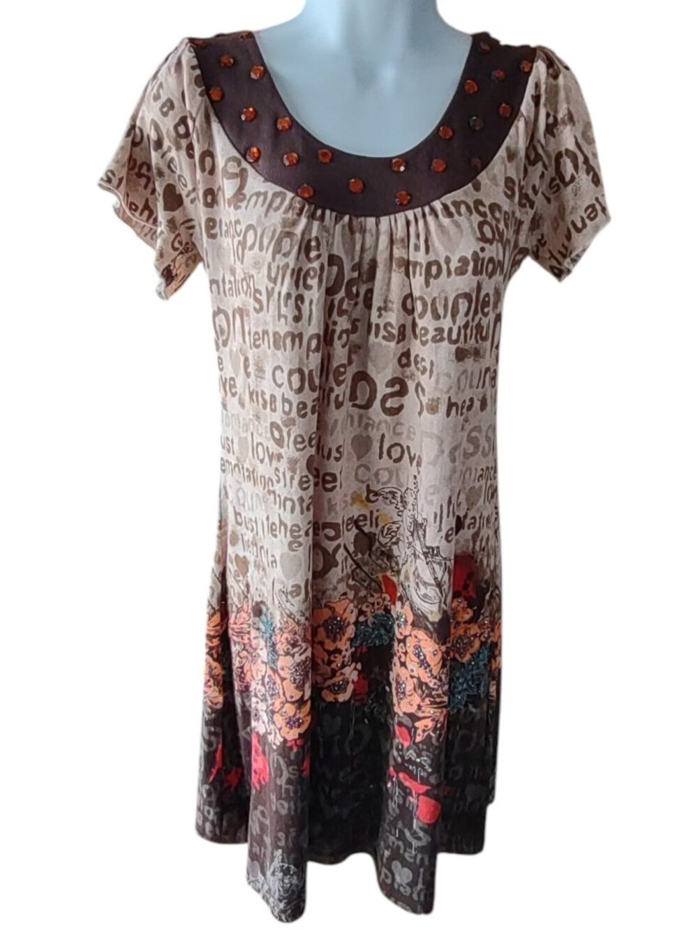 Shana K Floral Artsy Printed Tunic Dress Size S